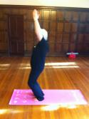 The arms need to be further back ideally and straighter than in this Utkatasana